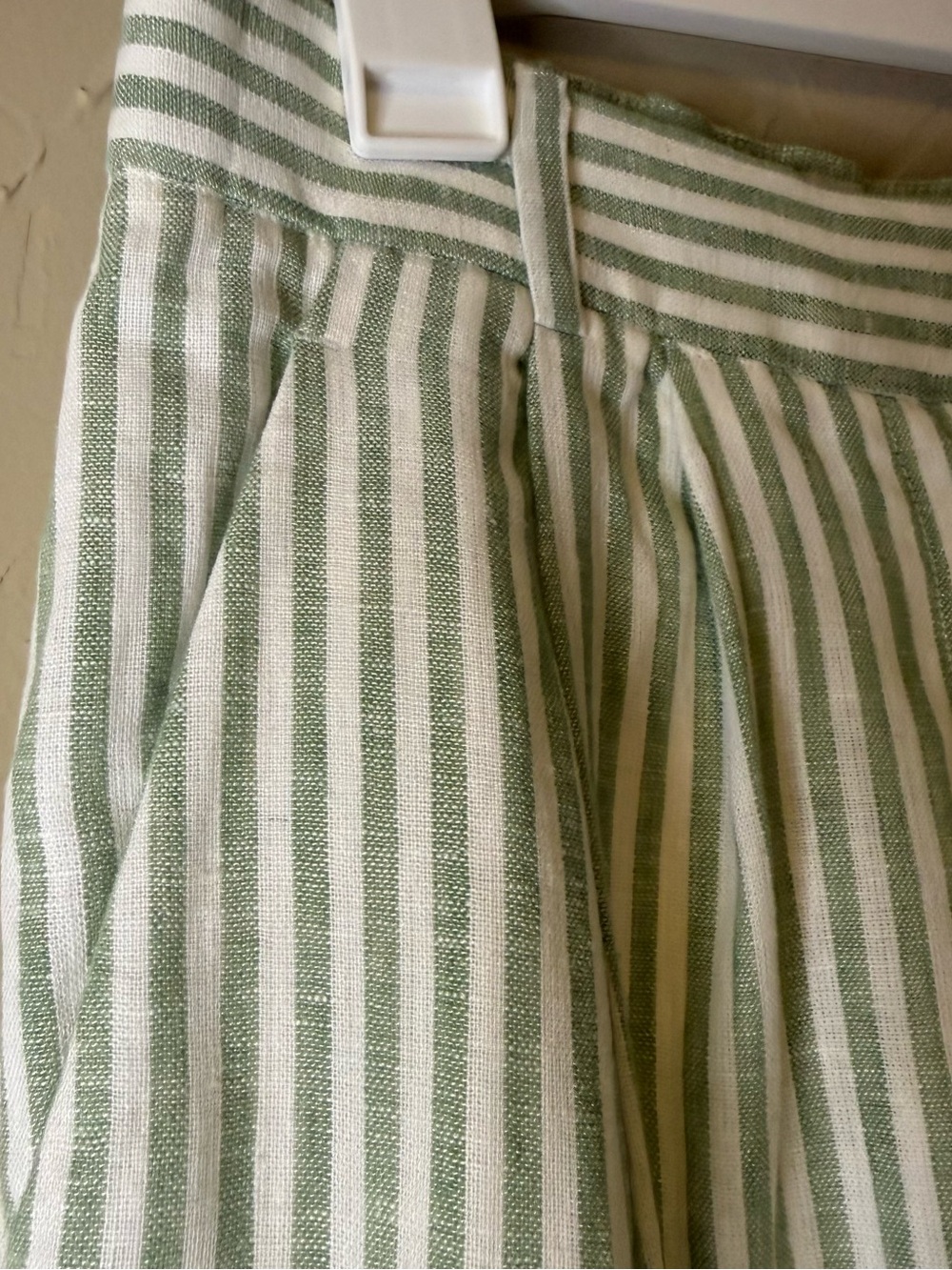 Abercrombie & Fitch Sage-Striped Linen Blend Wide-Leg Pants Size 6/28 - Picture 5 of 16